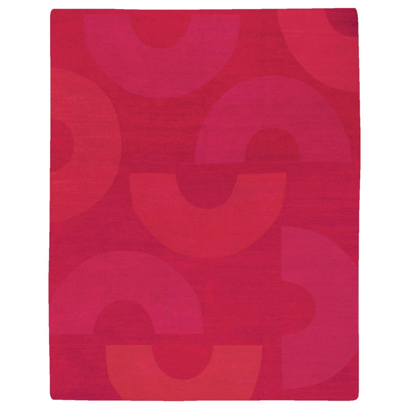 C Me Crimson Geometric Area Rug in Red, Rectangle 9' x 12'
