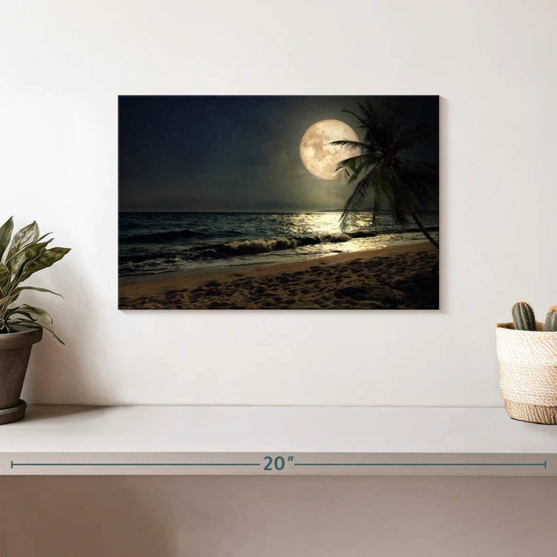 Alvord Supermoon sur une plage, H 8 po x l 12 po