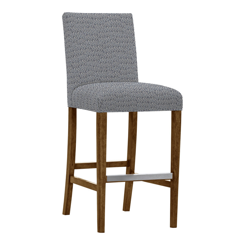 Gin Fizz Upholstered Stool with Solid Wood Frame, No, Tommy Snow, Havana