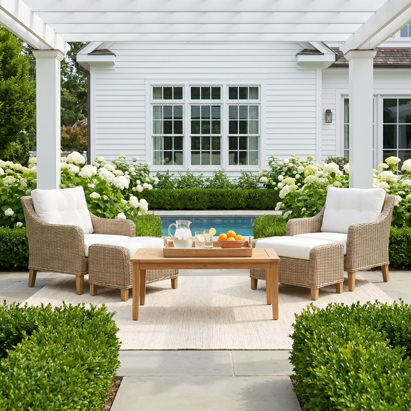 Kells 5 Piece Rattan Seating Group with Sunbrella Cushions