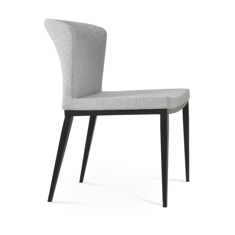 Chaise Capri, Laine argentée, Noir