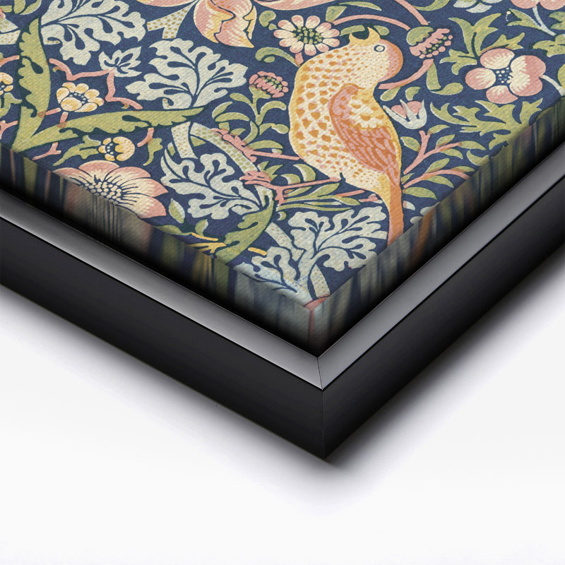 William Morris - Voleur de fraises n ° 9, Cadre noir, Canevas, H 11 po x l 14 po