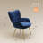 Plush Velvet Upholstered Armchair with Metal Legs-1684486189
