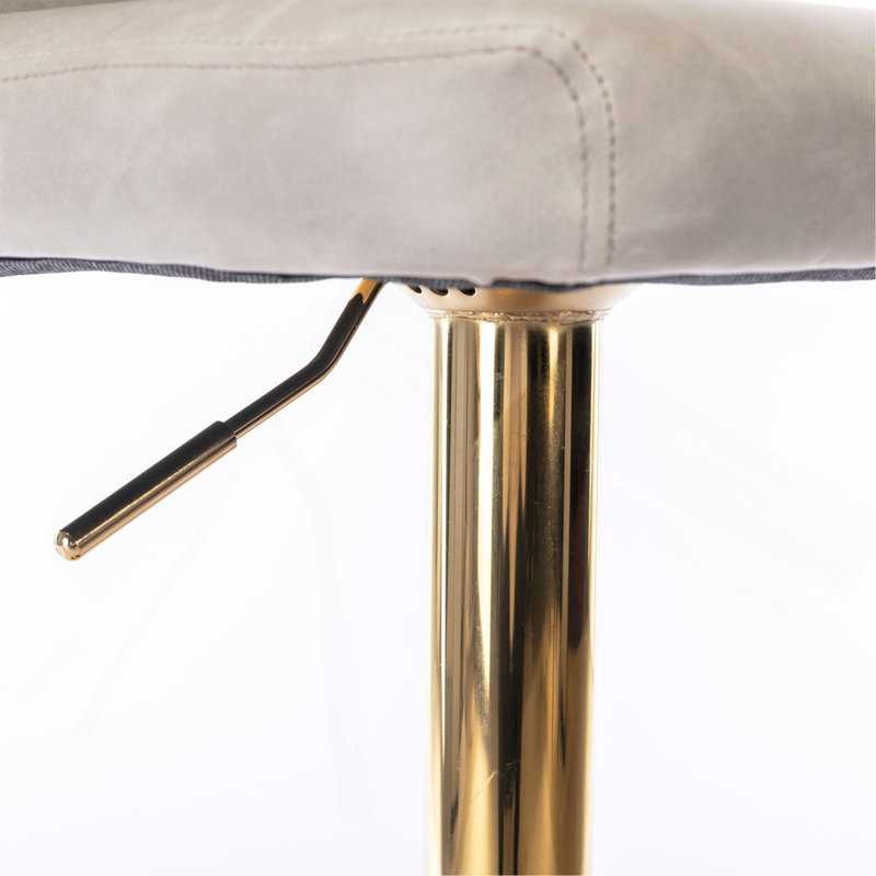 Tabourets de bar pivotants à hauteur de siège réglable, tabourets de bar rembourrés en polyuréthane moderne avec dossier complet capitonné, pour pub à domicile et îlot de cuisine (ensemble de 2)