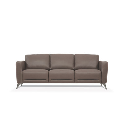 Canapé en cuir taupe Malaga (assemblé)