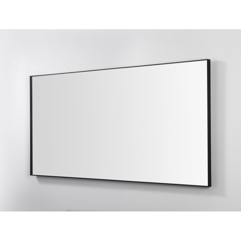 Miroir plat Aliyannah, H 27,5 po x l 55 po x P 0,25 po, Noir mat