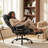 Faux Leather Upholstered High Back Executive Office Chair with Headrest & Lumbar Support-333819465