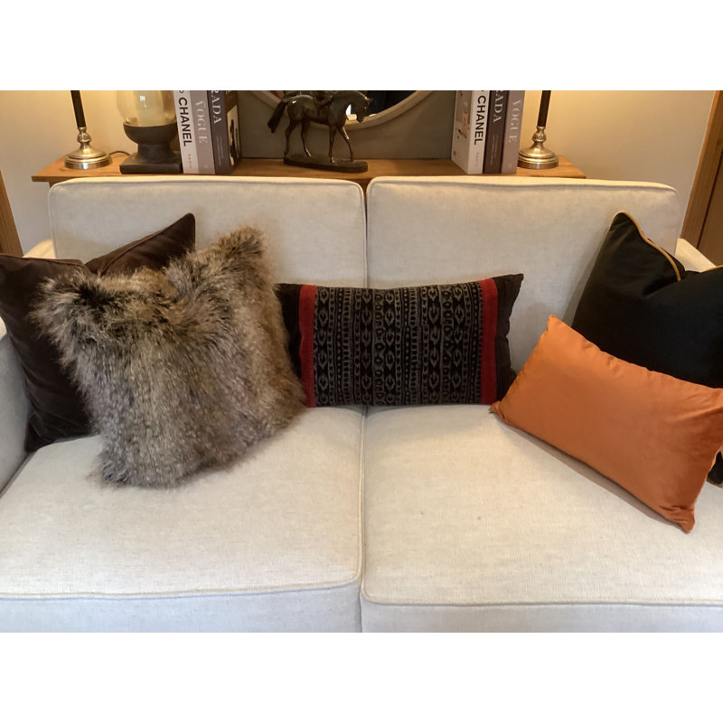 Alandria Square Cushion Cover, Brown
