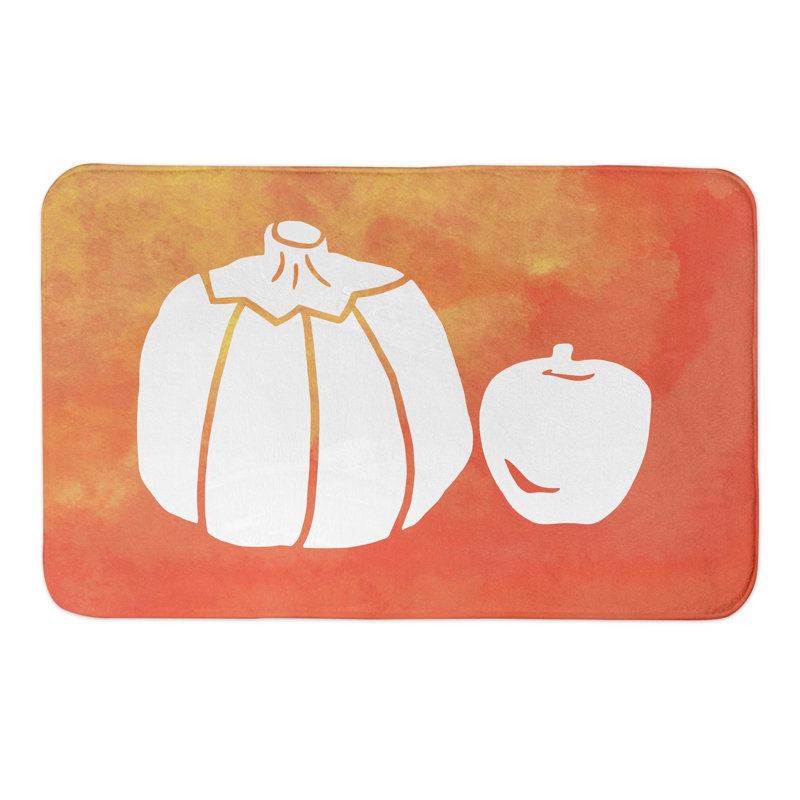 Tapis pour salle de bain d’automne aquarelle Van Buren