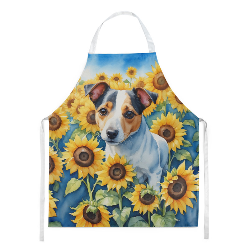 Jack Jack Terrier en tablier tournesols