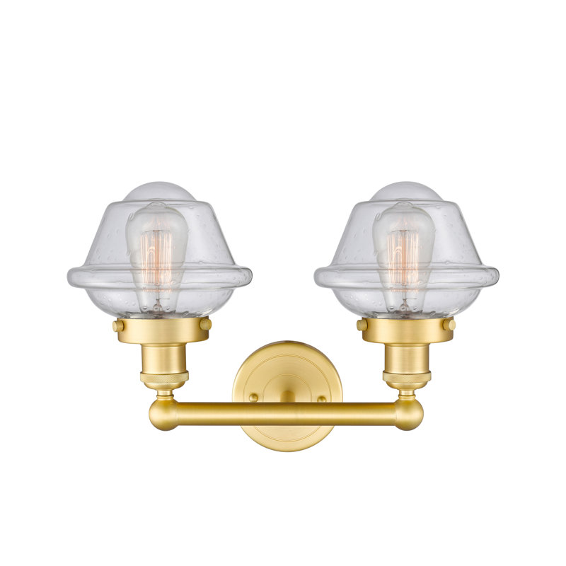 Éclairage pour meuble-lavabo à 2 lumières à intensité variable Grourke, Bullé, Or satiné