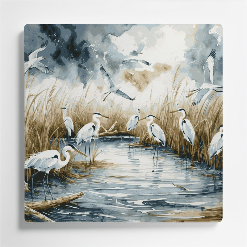 Art mural en métal Coastal Seabird Sanctuary, H 96 po x l 96 po x P 0,05 po
