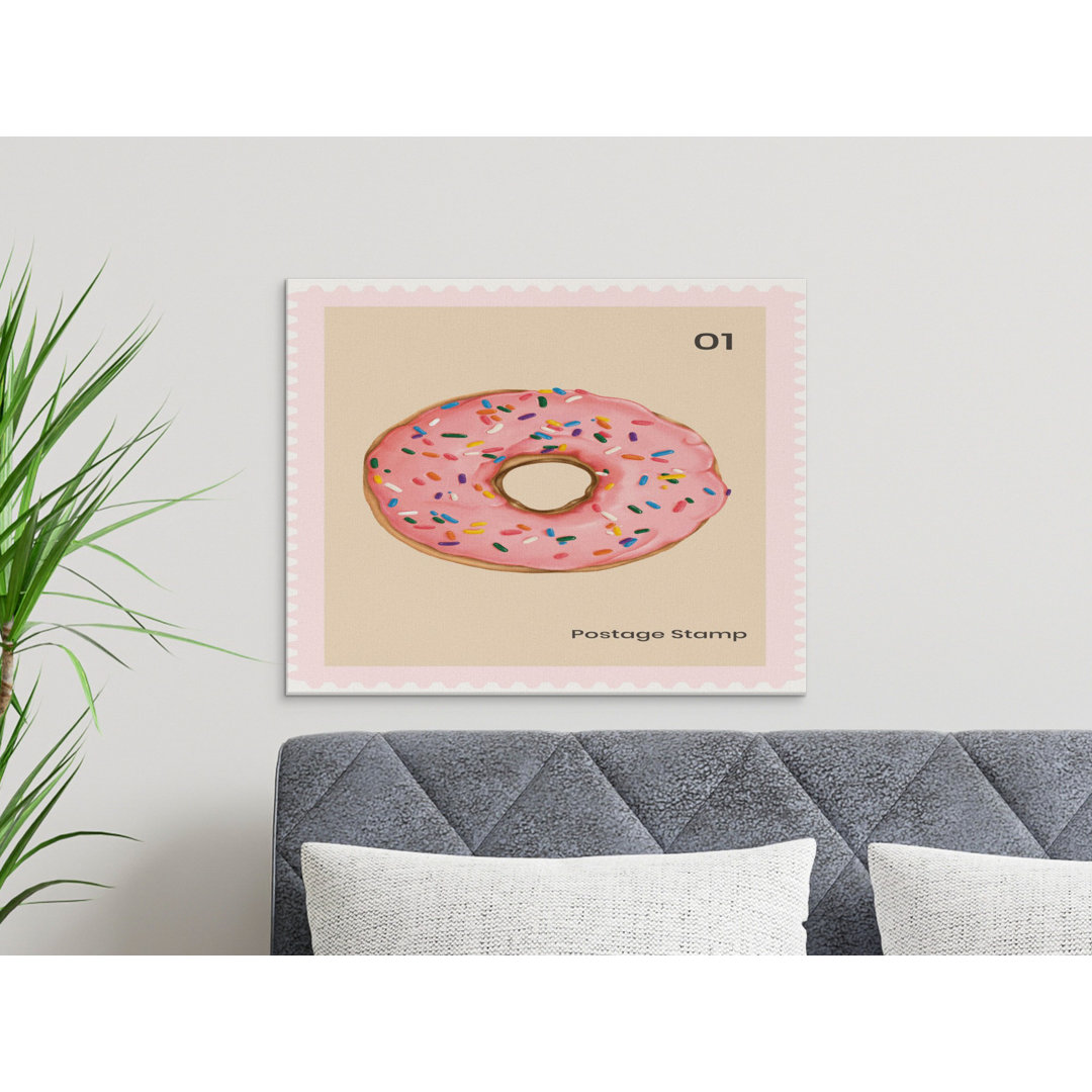 Pink Donut Sprinkles Postage Canvas