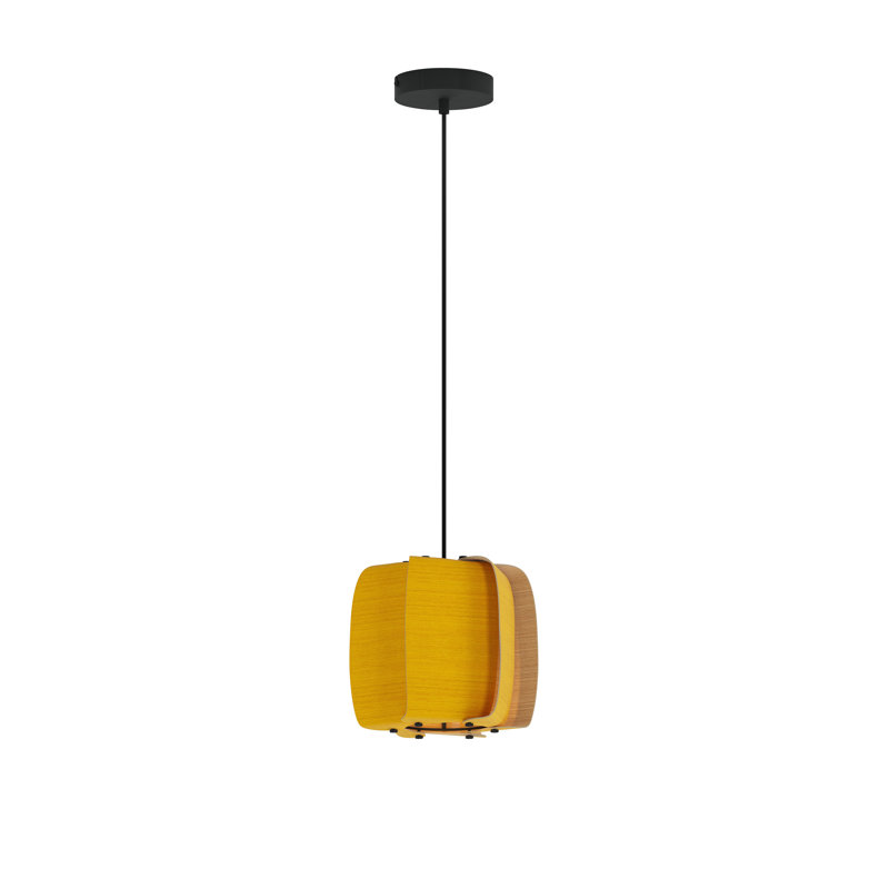 Luminaire suspendu 10,25 po Alba, Jaune / frêne