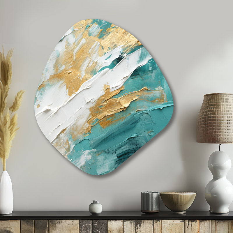 Caryl - Art mural asymétrique moderne en métal de forme nébuleuse Mid-Century, H 35 po x l 31 po