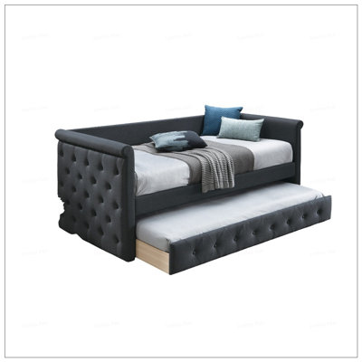 Twin Button Tufted Daybed With Trundle