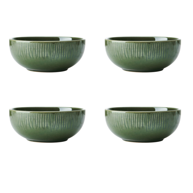 Mikasa Jardin Stoneware Cereal Bowls, 15cm, Green