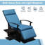 Fauteuil inclinable d'extérieur avec structure en métal et table pliante, bleu marine, capacité de soutien de 350 lb