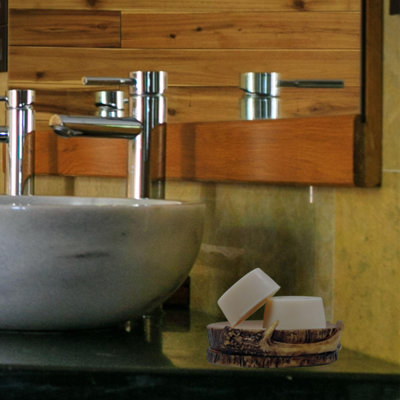 Resin Rustic Soap Dish Faux Wood and Antler Design