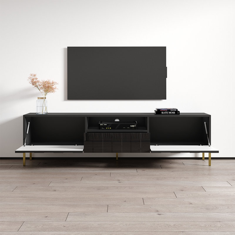 Meuble télé noir Elegante, Noir