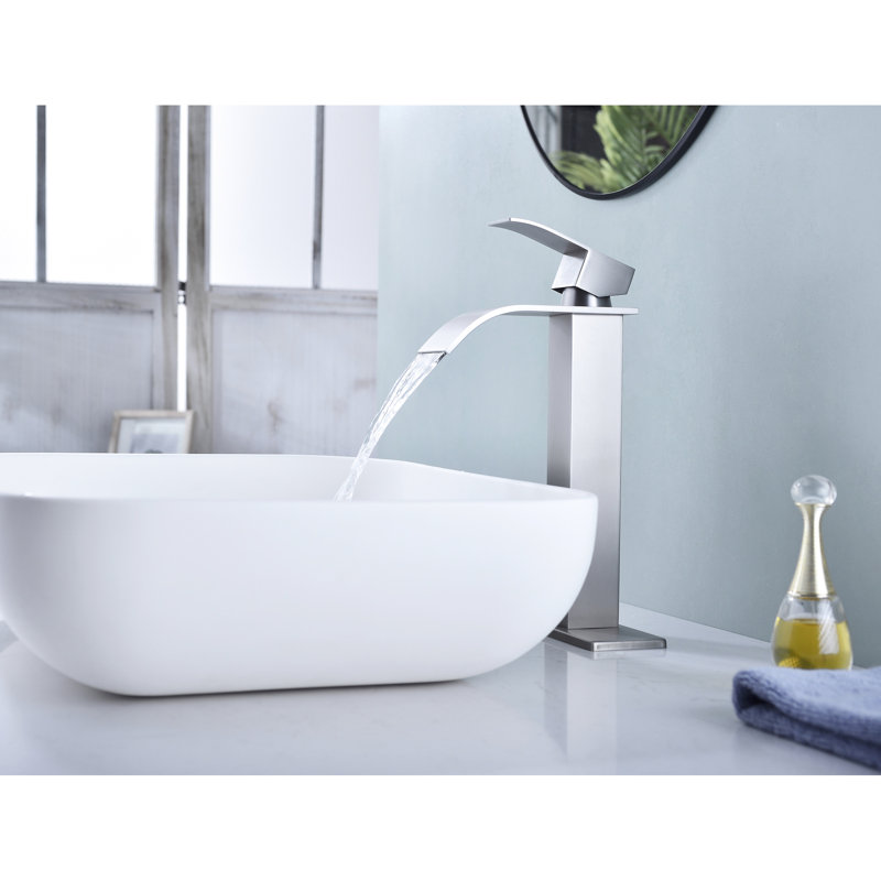 Brushed Nickel Waterfall Spout Bathroom Shower Faucet, Stainless Steel, Dependable Quality Rv Vanity Sink Fashionable