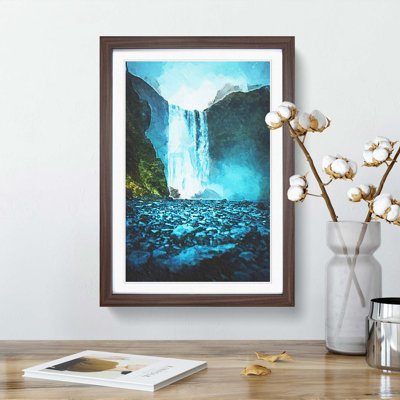 Waterfall Path in Iceland in Abstract - Picture Frame Graphic Art Print
