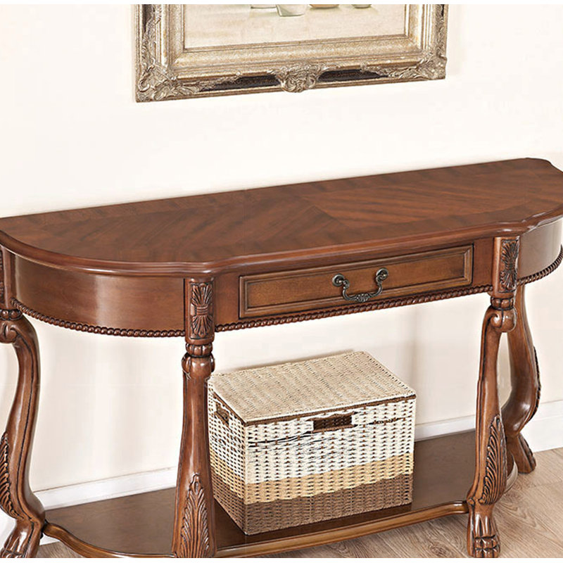 Table d'entrée vintage rétro avec tiroir et tablette inférieure