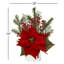 Arrangement floral mélange de pin et de baies en vases poinsettia