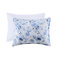 Housse de couette simple / simple TG avec rayures florales rétro, microfibre, lavable à la machine, 2 taies décoratives en microfibre et rayé TG