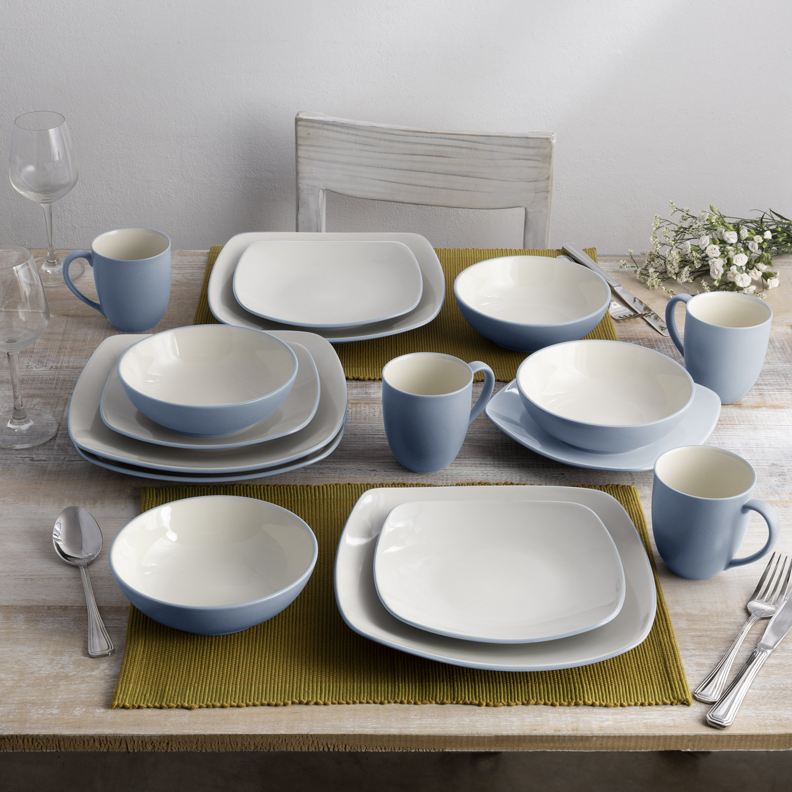 Noritake Colorwave Square Salad Plates, 8-1/4", Ice