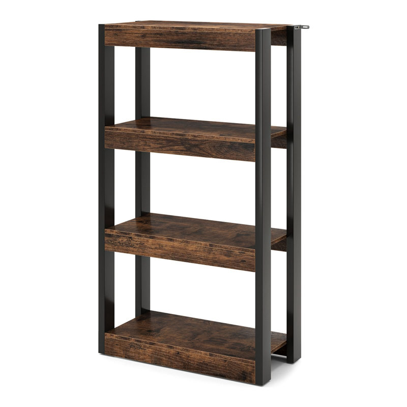 Metal Etagere Bookcase, (4 Shelves) 108cm. H x 60cm. W x 28cm. D
