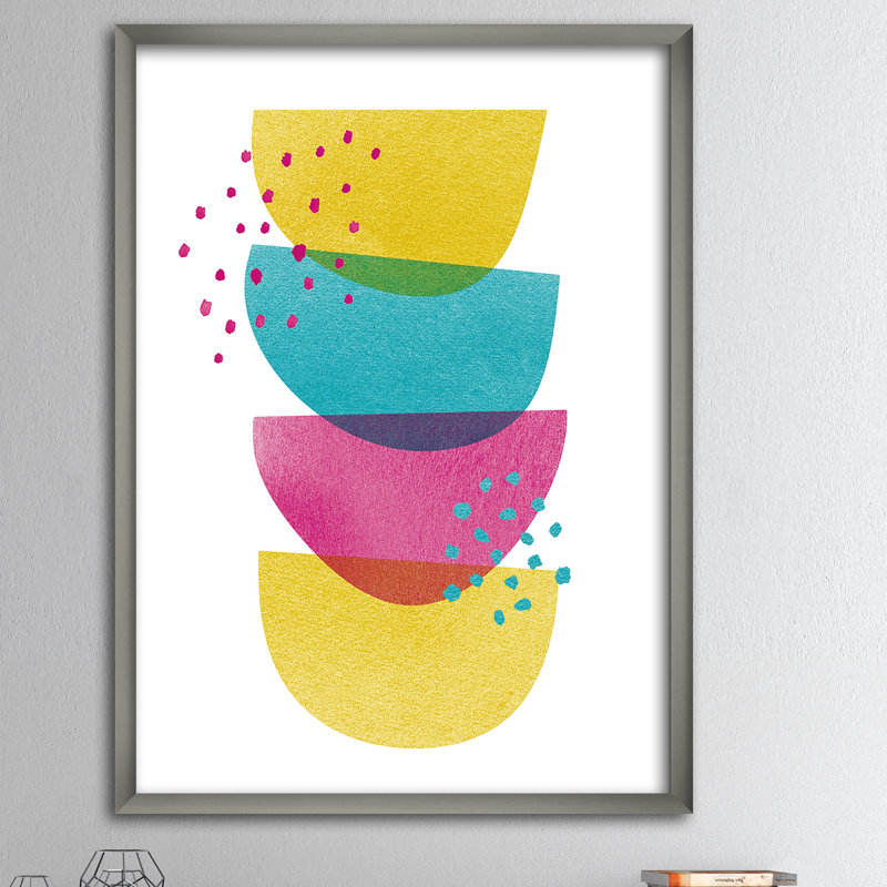 « minimal spots balance ii »-image image sur toile, H 40 po x l 30 po x P 1,5 po, Cadre argenté