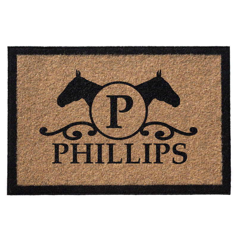 Tapis de porte d'extérieur antidérapant en caoutchouc 72 po x 36 po Heaton, Brun clair, 36 po x 24 po, Oui