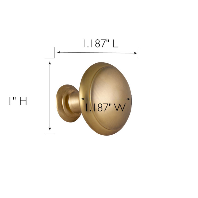 Satin Gold Round Modern Cabinet Knob Set with Mounting Hardware