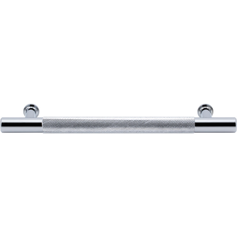 Beliza Knurled Bar Pull, Polished Chrome, 6 5/16"