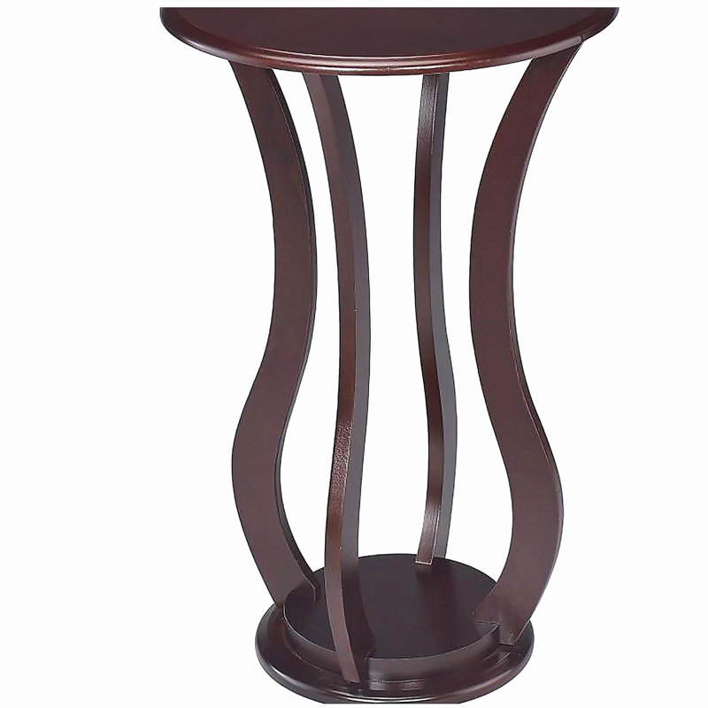 Table d'appoint ronde cerise avec plateau en faux marbre