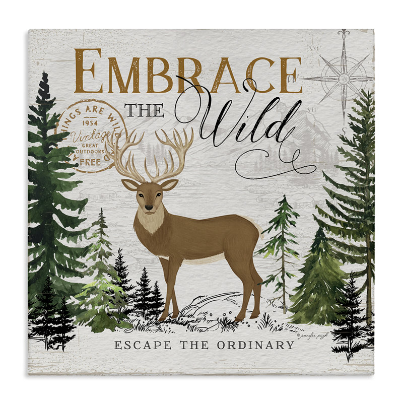 Tableau sur toile « Embrace The Wild Ivory Pines », création de Jennifer Pugh, H 17 po x l 17 po