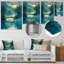 Bleu, bleu, printemps, eau, bord, pont, ponts, art mural, salon-775888064-775888073