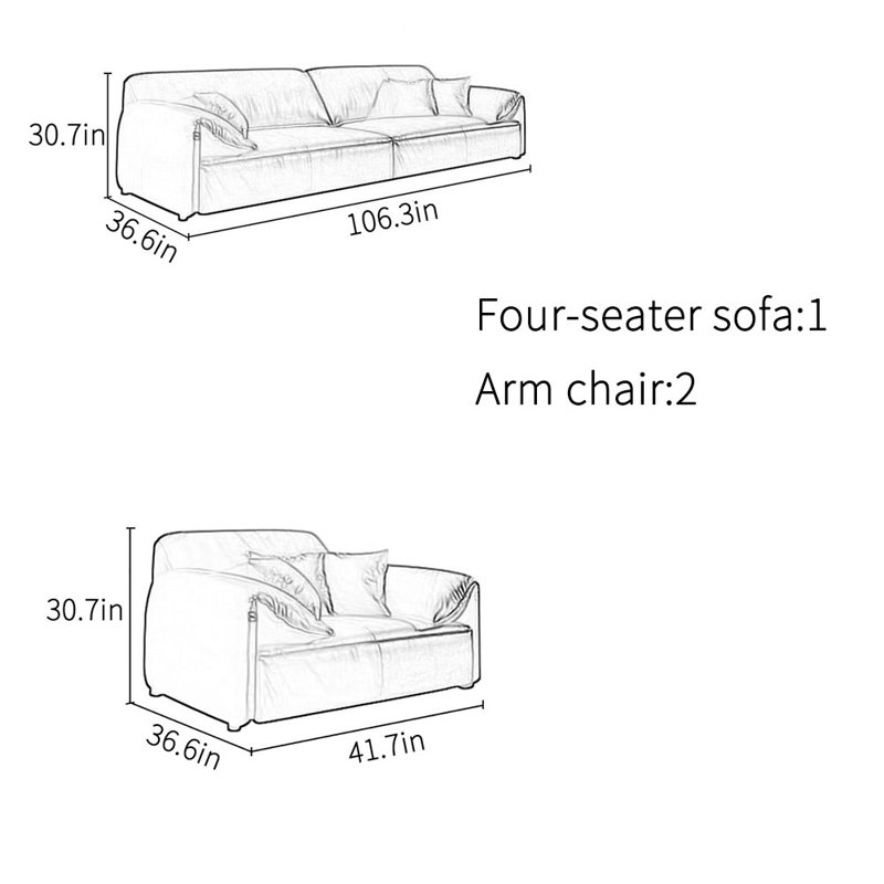 Simple modern light luxury office sofa set