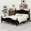 Structure de lit plateforme en bois, lit plateforme de style rétro avec support en lattes de bois-696210965