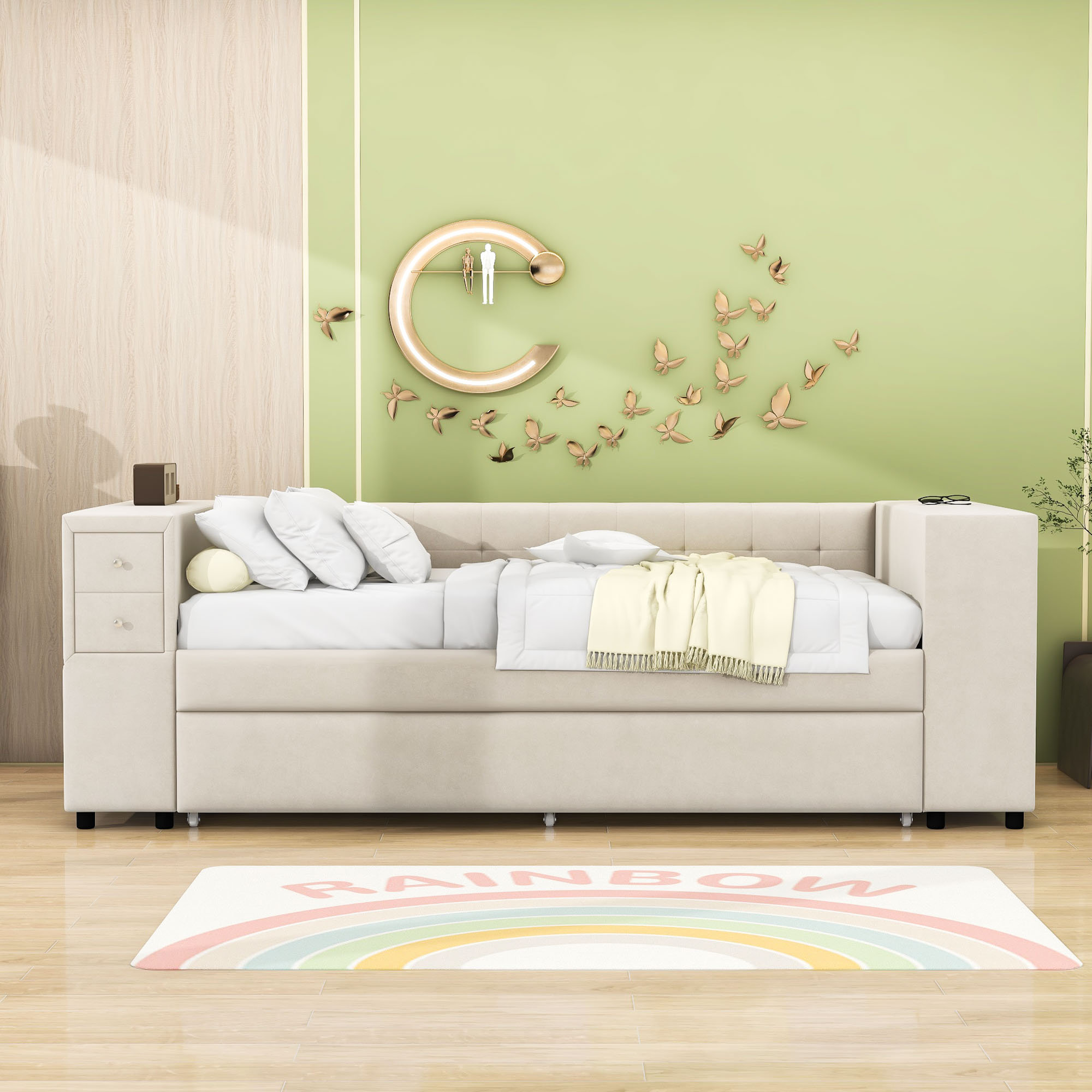 Twin size Mission Style Daybed with Trundle & Storage Drawers main image 0
