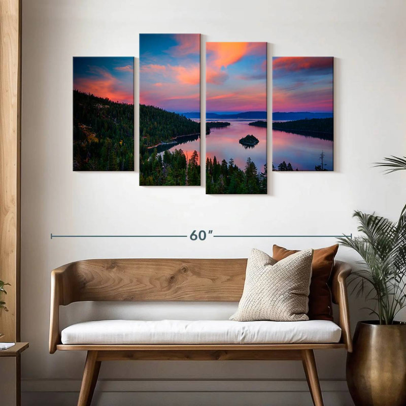 Alvord, lac Tahoe, ciel crépuscule, H 32 po x l 52 po