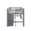 Lit mezzanine simple avec 4 tiroirs, sous l'armoire et les tablettes-72552266