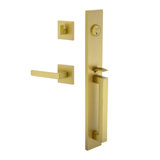 Viaggio Quadrato One-Piece Handleset With D Grip With Quadrato Rosette And Lusso Lever