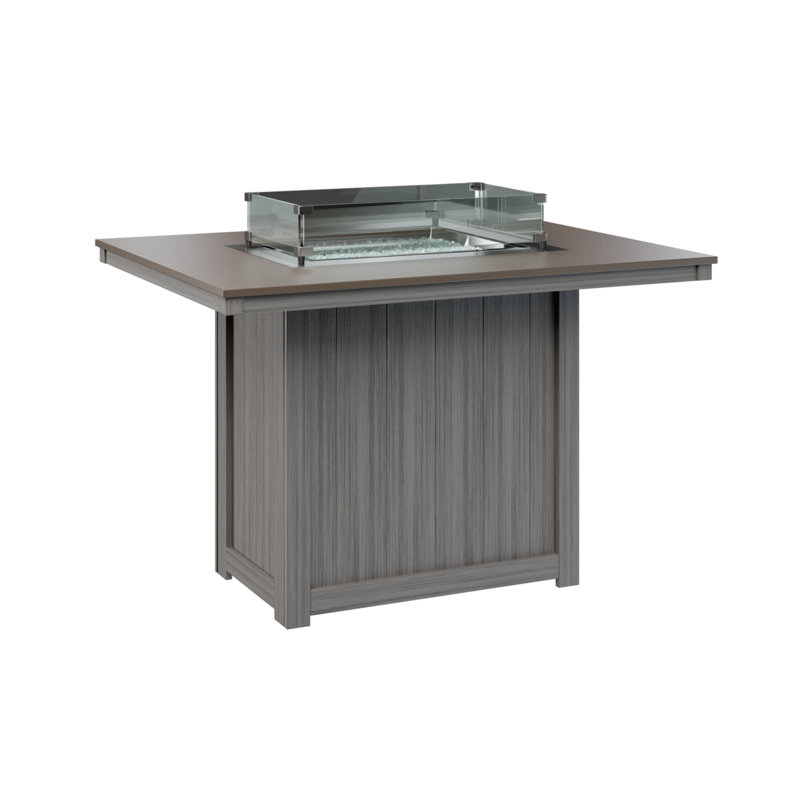 Foyer de table berlinois Donoma, H 36 po x l 41 po x P 54 po, Bronze martelé avec base en bois flotté gris