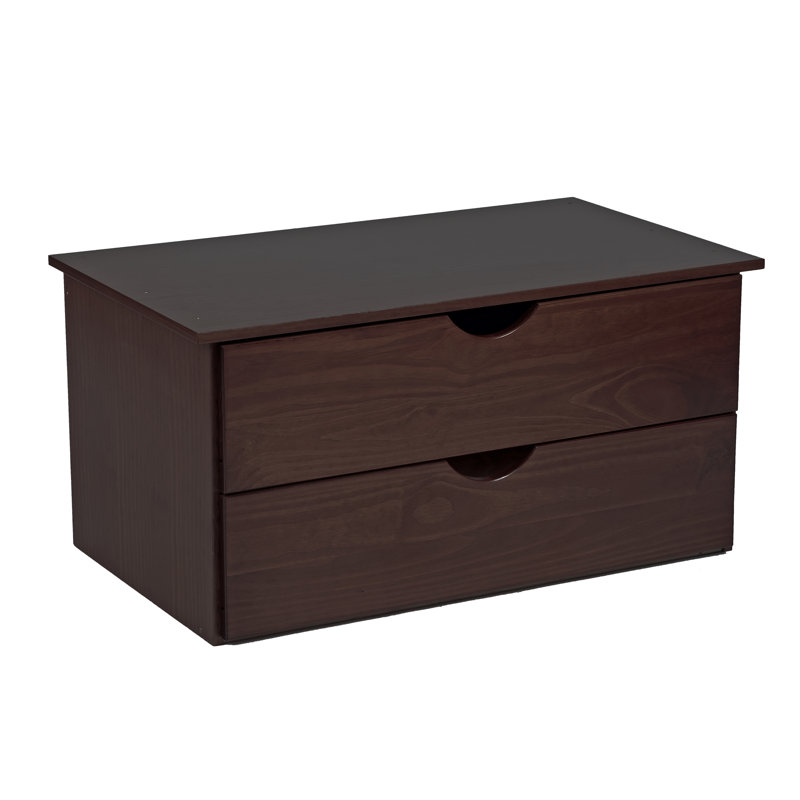 Commode interne 100% bois 2 tiroirs seulement pour système d'organisation de garde-robe Kyle, Café