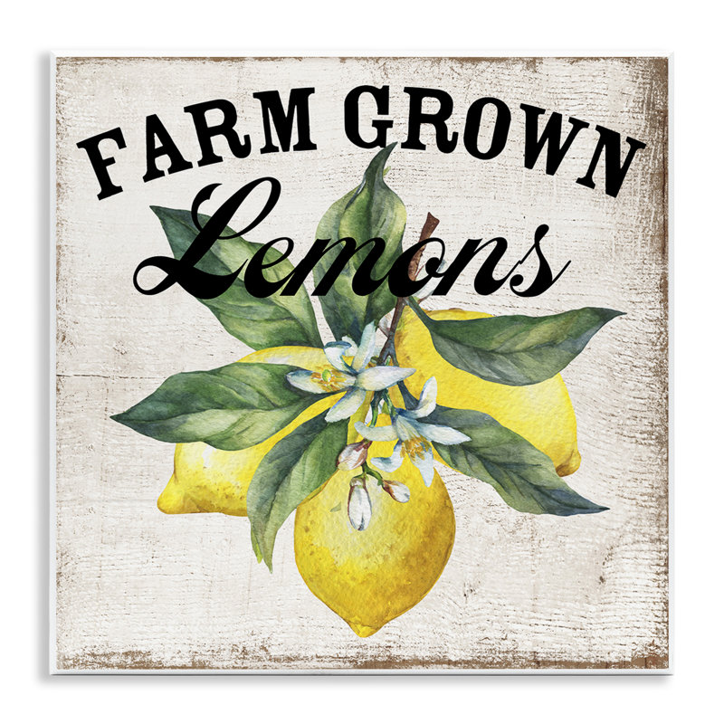  «Farm Grown Lemons», art mural sur bois par Creatif Belle