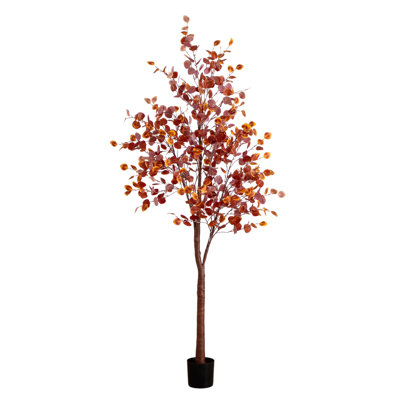Arbre d'automne artificiel pré-éclairé Eucalyptus avec 540 lumières DEL blanc chaud