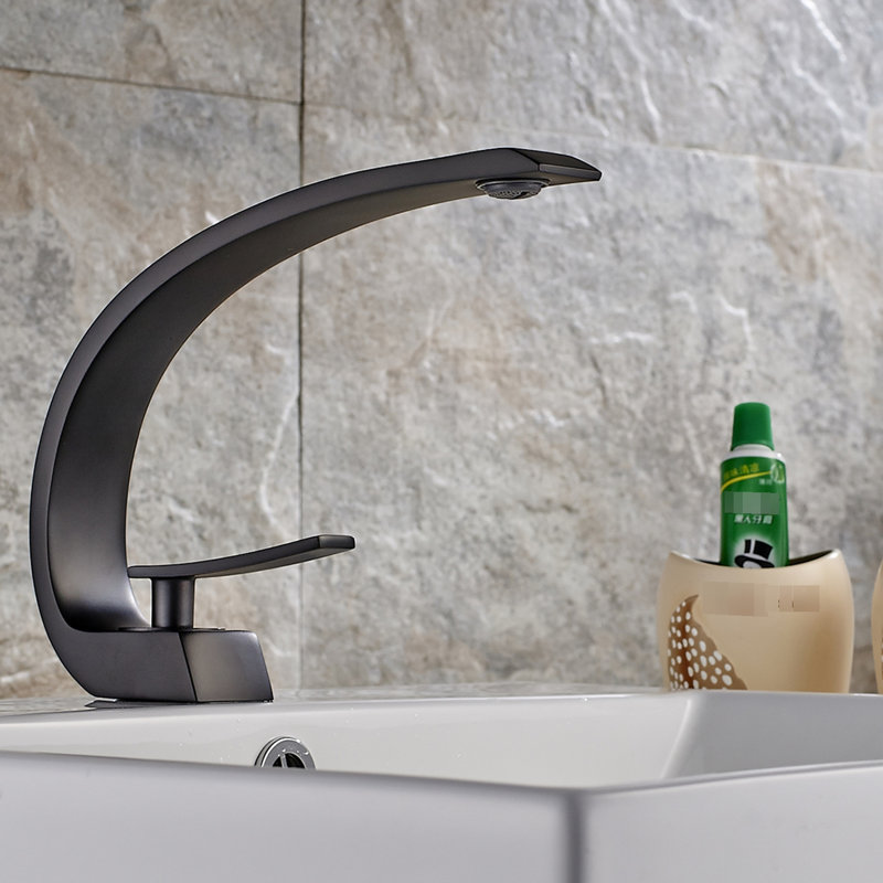 Black Sink Tap For Bathroom - Modern Style, Deck-Mounted Option Matte Lavatory Basin Faucet Single Hole, Rust, Matte Black