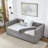 Upholstered Daybed With Two Drawers, With Button And Copper Nail On Square Arms